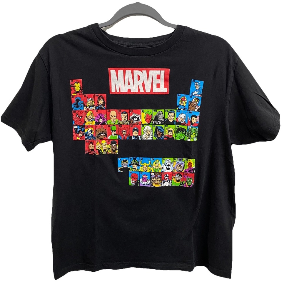 Marvel Period Table Boys/Kids T-shirt Branded Licensed L/G Youth L=23" C=36"